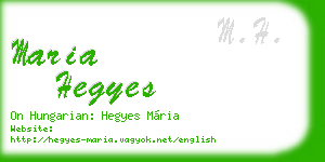maria hegyes business card